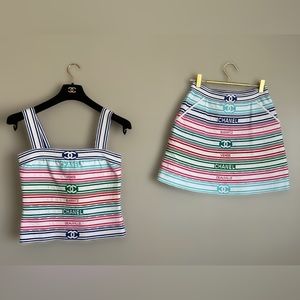 Chanel striped skirt and top set